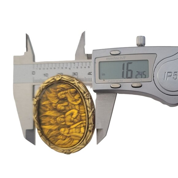 The Vatican Library Collection Religious Angels Oval Pin Brooch, Signed M937 - Picture 8 of 9